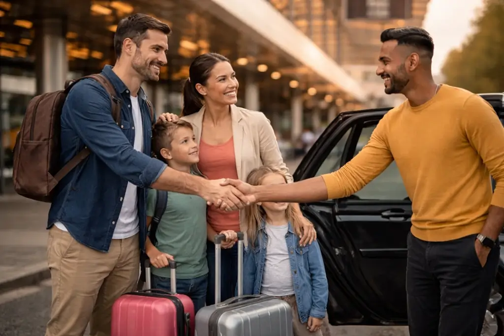 Family on a Cape Town airport transfer