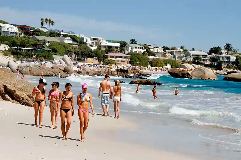 White sands of Clifton Beach in Cape Town South Africa